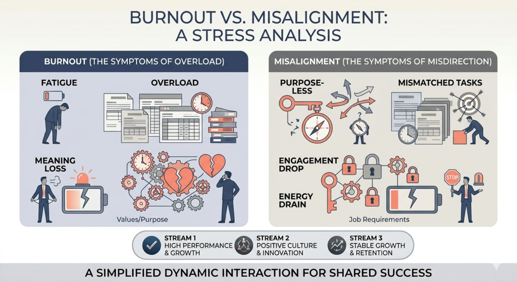 How to tell misalignment from burnout