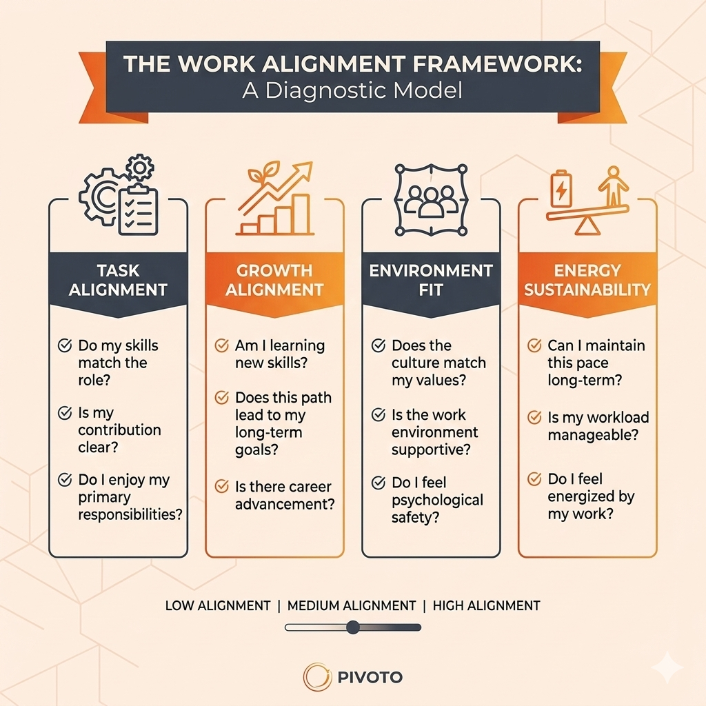 Pivoto work alignment assessment pillars